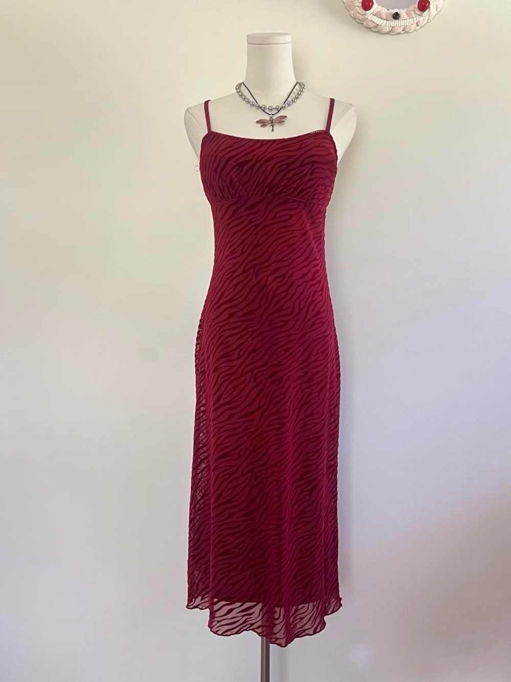 Madden NYC Red zebra print maxi dress